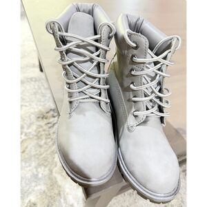 Macon Women’s Gray Lace-Up Combat Work Boots Size 7.5M Padded Collar
